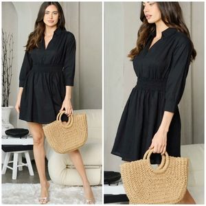 HYFVE Updated Chic Black 3/4 sleeves Short Dress !